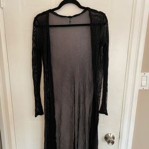 Fishnet bathing suit coverup